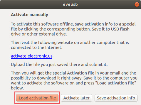 Load activation file