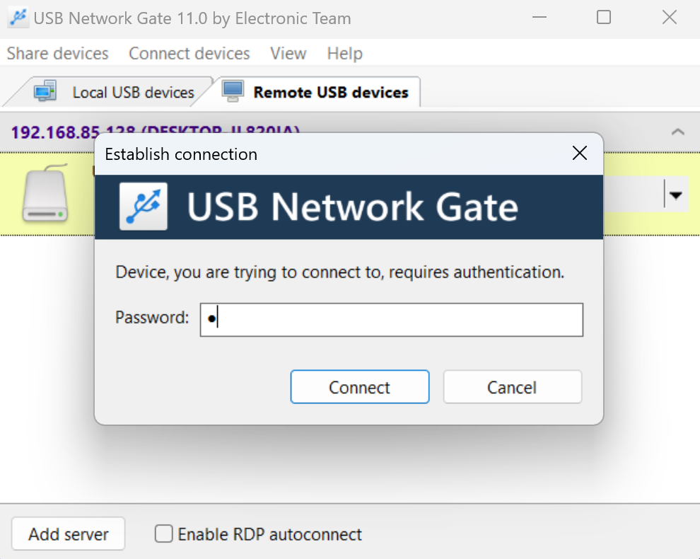 Establish a secure connection