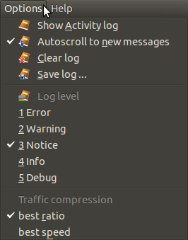 Show activity log