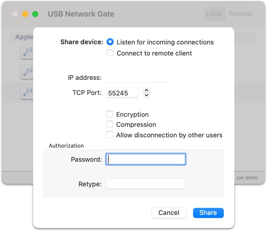  Sharing options
