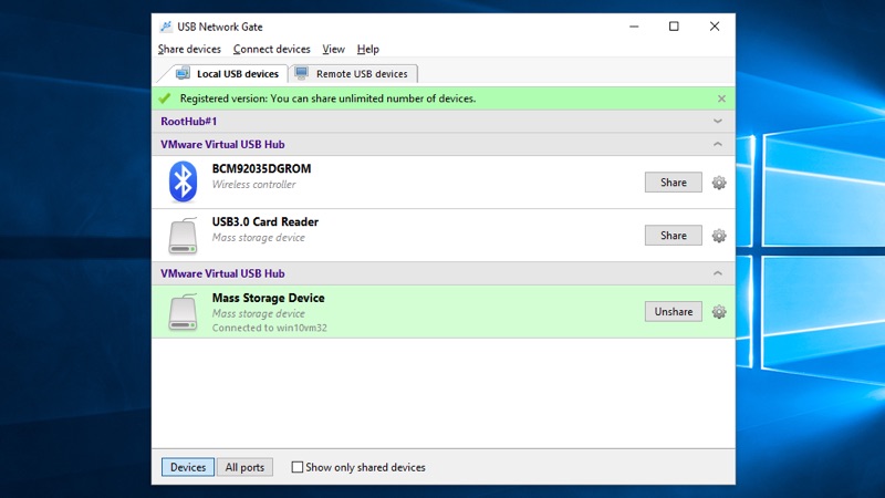 Software USB over Ethernet Software USB over Ethernet