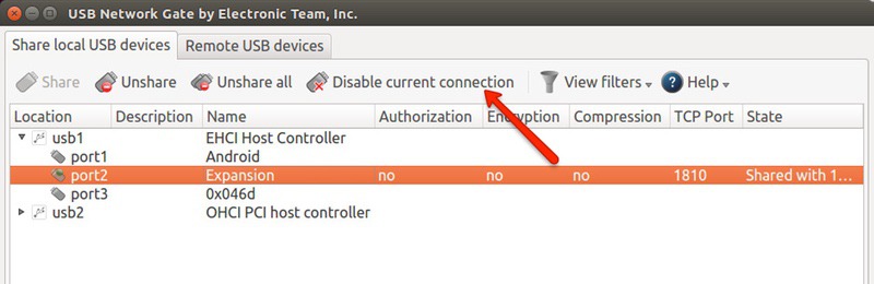 Disable current connection